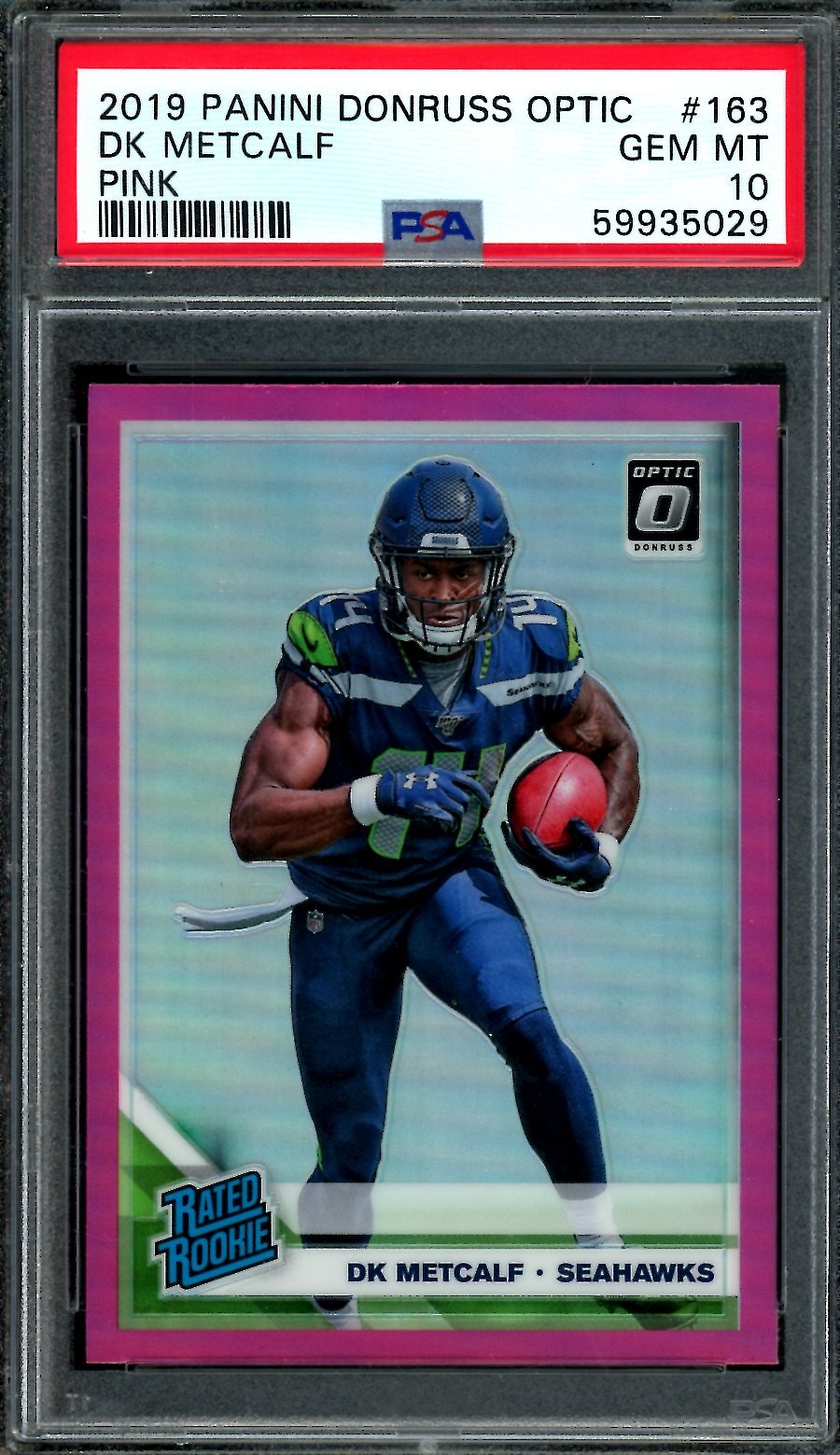2019 Panini Optic DK Metcalf Rookie Pink PSA 10 Seahawks