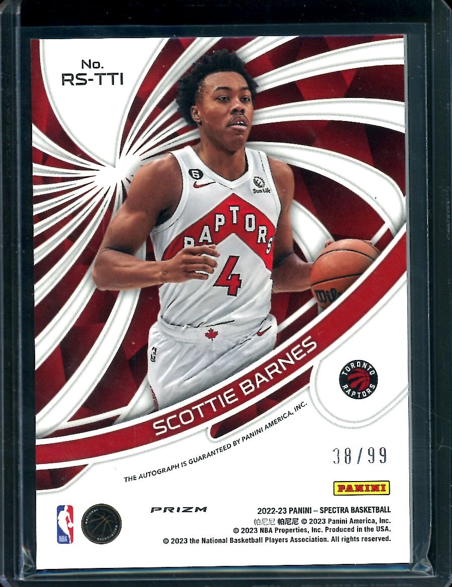 2022-23 Panini Spectra Scottie Barnes Radiant Auto /99 Raptors