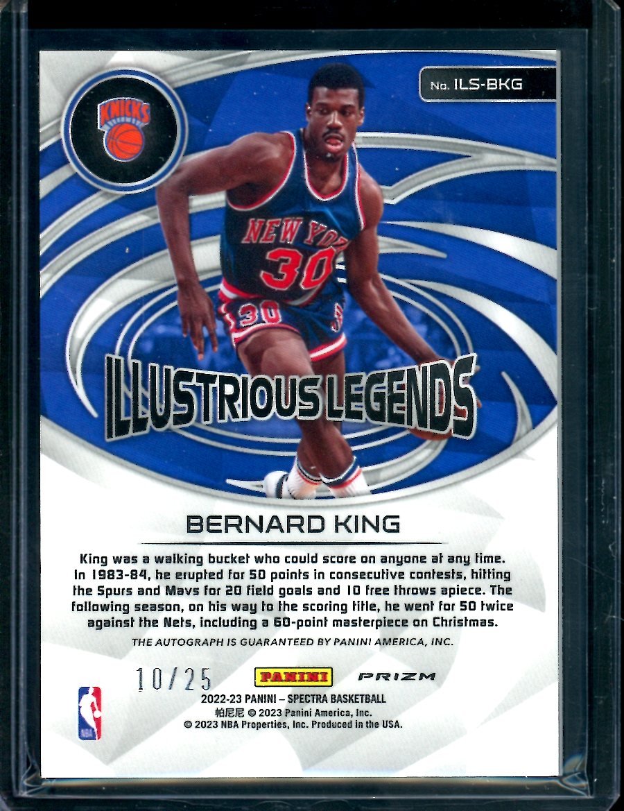 2022-23 Panini Spectra Bernard King Illustrious Legends Auto Meta /25 Kinicks