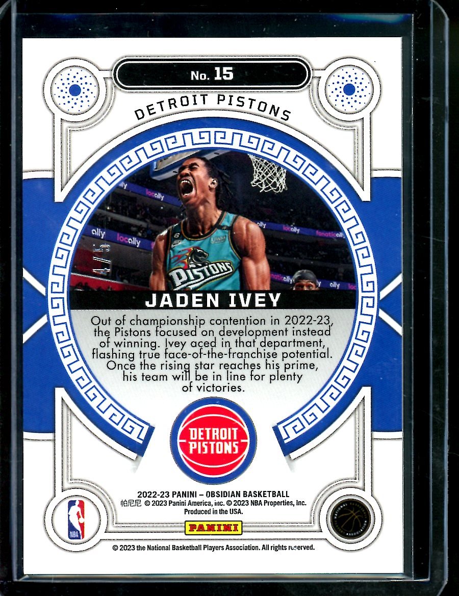 2022-23 Panini Obsidian Jaden Ivey Rookie Orbital Red /5 Pistons