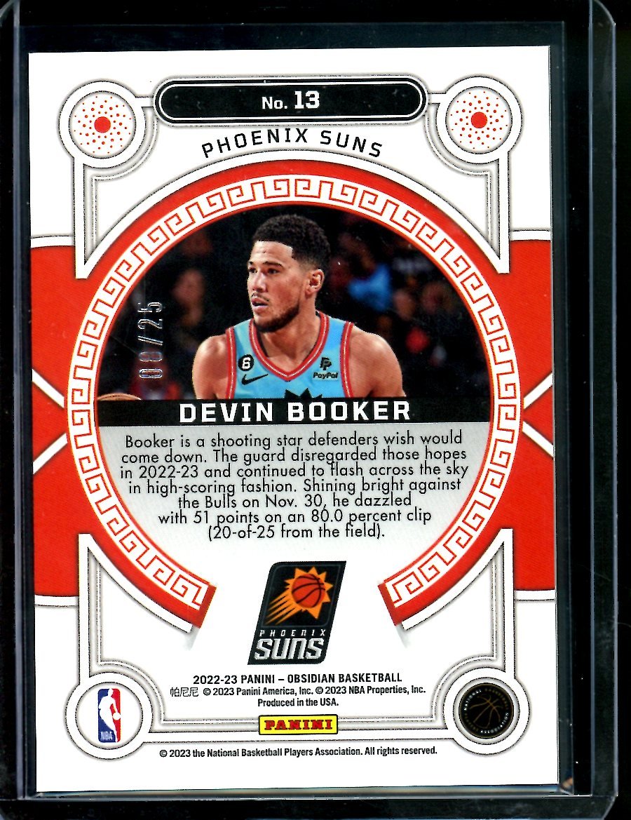 2022-23 Panini Obsidian Devin Booker Orbital Green /25 Suns