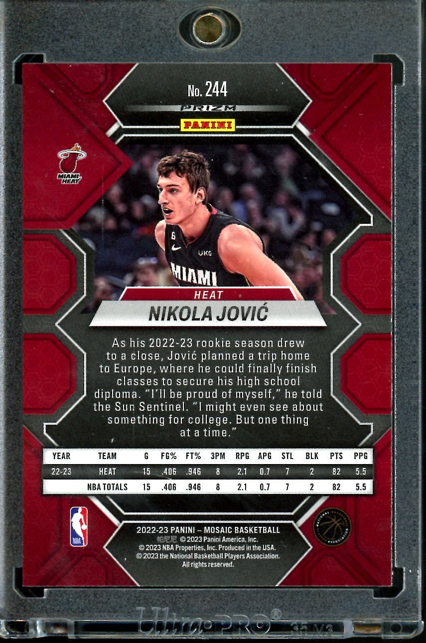 2022-23 Panini Mosaic Nikola Jovic Rookie Glitter SSP Heat