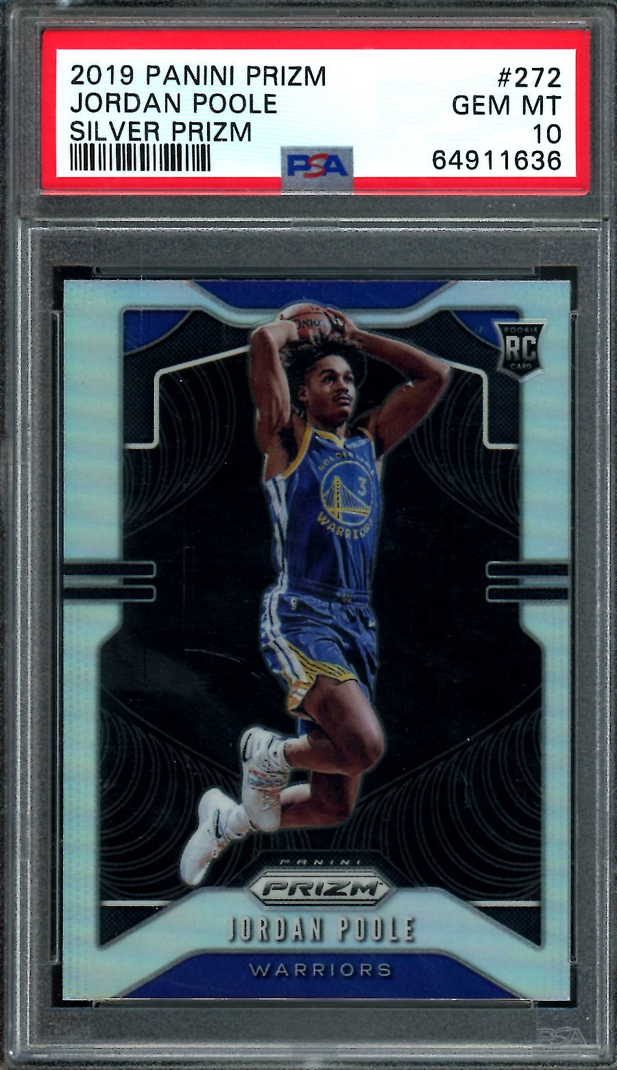 2019-20 Panini Prizm Jordan Poole Rookie Silver PSA 10 Wizards