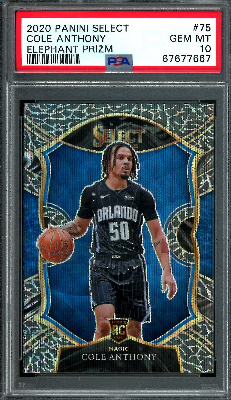 2020-21 Panini Select Cole Anthony Rookie Elephant SSP PSA 10 Magic