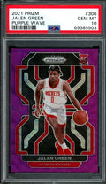 2021-22 Panini Prizm Jalen Green Rookie Purple Wave Prizm PSA 10 Rockets