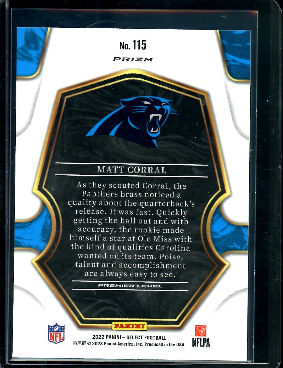 2022 Panini Select Matt Corral Rookie Premier Level Cosmic Patriots