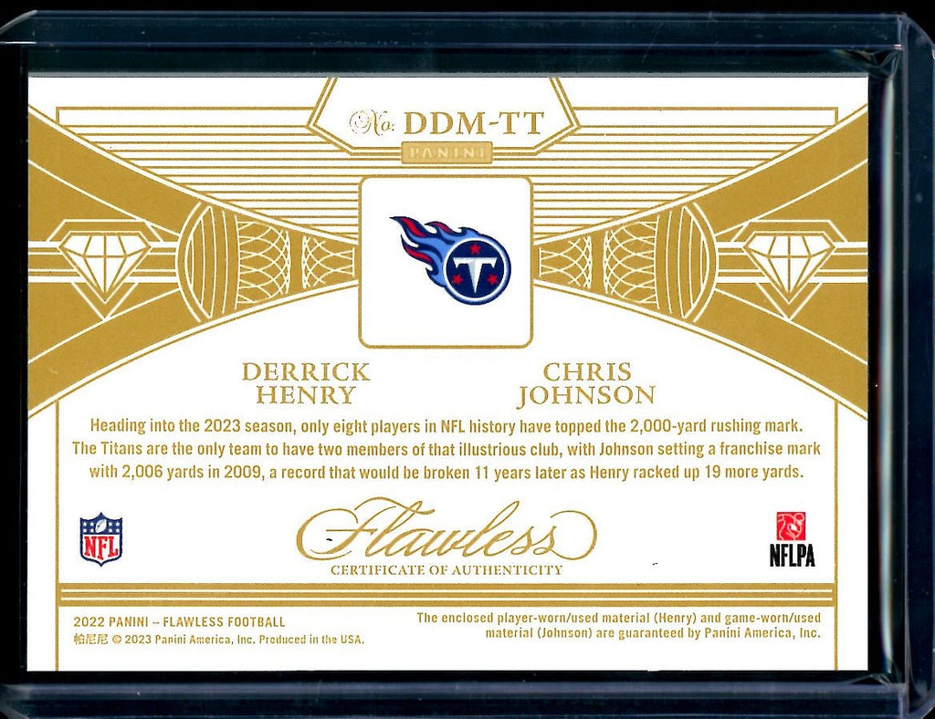 2022 Panini Flawless Derrick Henry/Chris Johnson Diamond Dual Patch /25 Titans