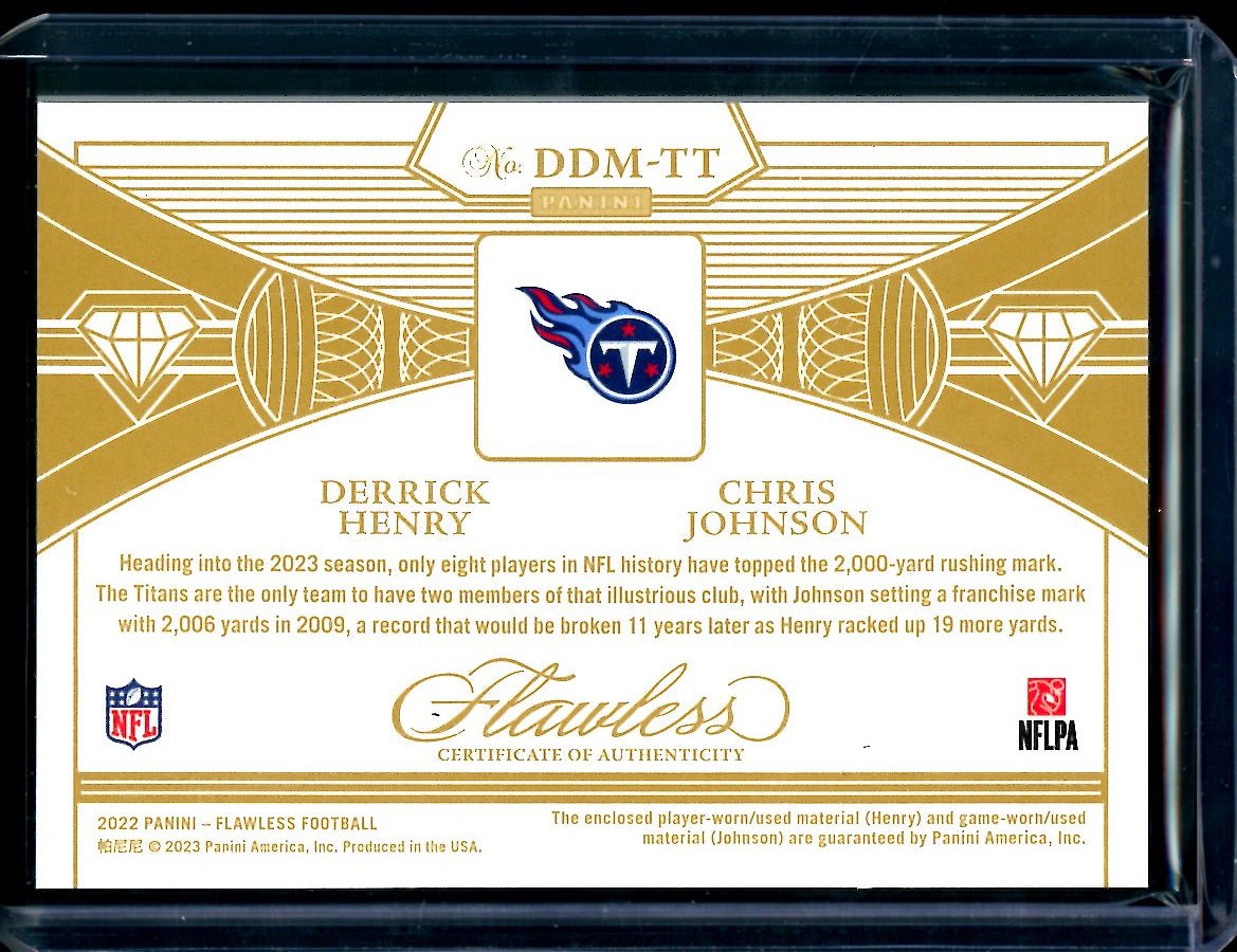2022 Panini Flawless Derrick Henry/Chris Johnson Diamond Dual Patch /25 Titans