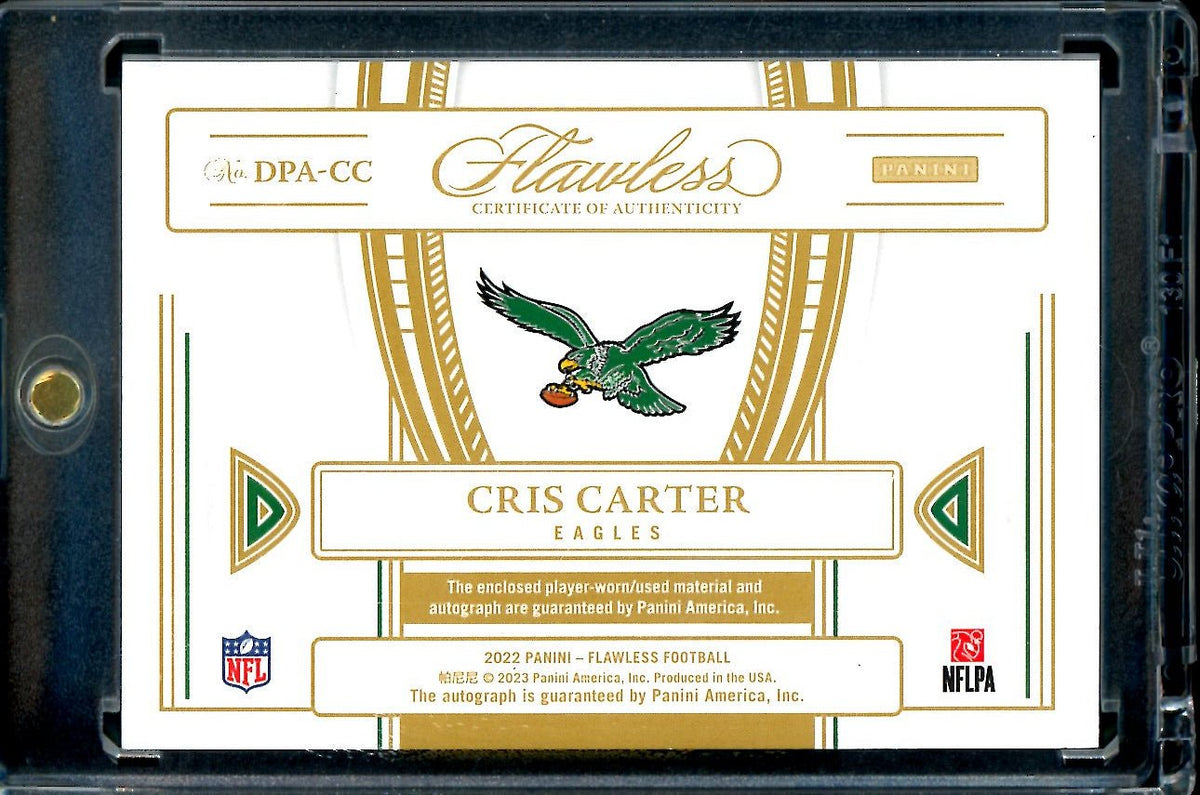 2022 Panini Flawless Cris Carter Distinguished Patch Auto Ruby /10 Eagles