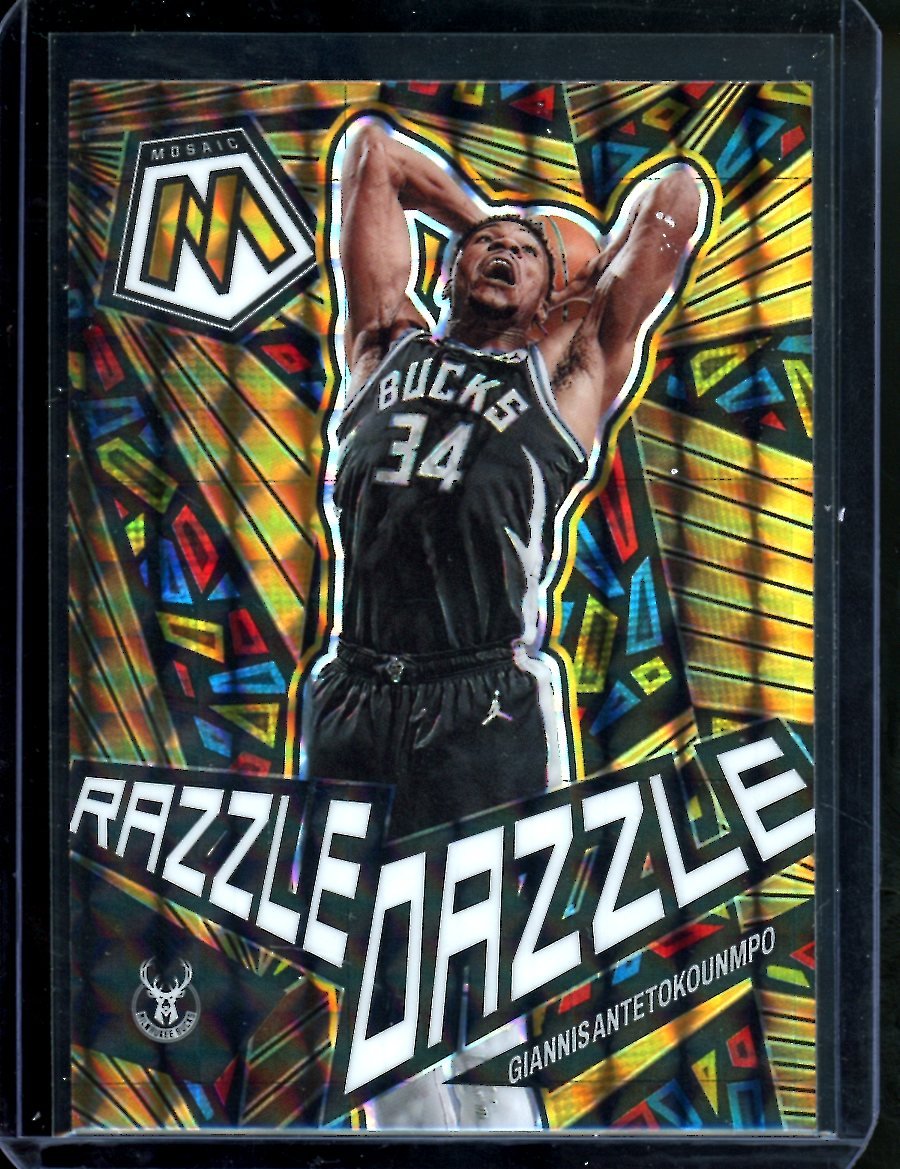 2022-23 Panini Mosaic Giannis Antetokounmpo Razzle Dazzle SSP Bucks