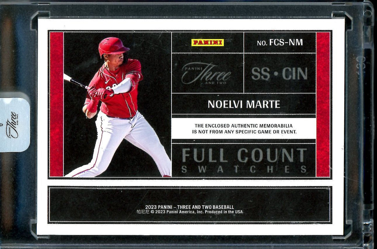2023 Panini Three & Two Noelvi Marte Full Count Swatches Patch /25 Reds