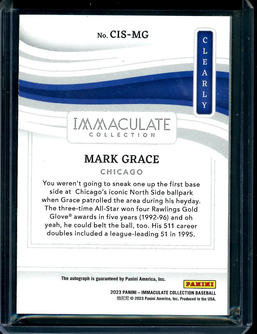 2023 Panini Immaculate Mark Grace Clearly Auto /25 Cubs