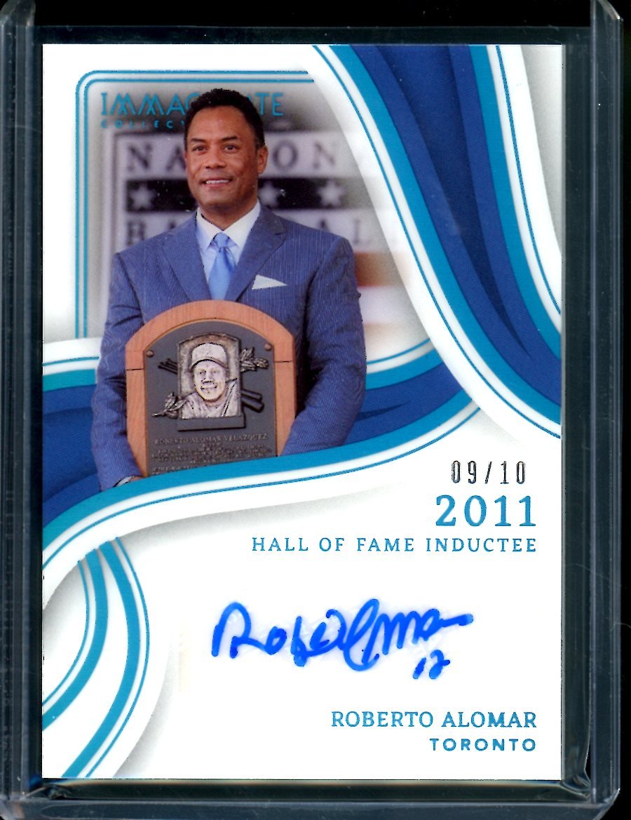 2023 Panini Immaculate Roberto Alomar Hall of Fame Inductee Auto /10 Blue Jays
