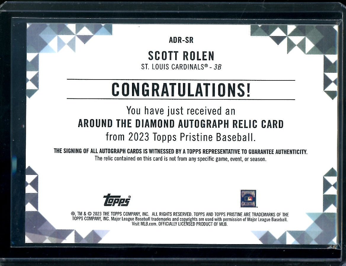 2023 Topps Prestine Scott Rolen Around the Diamond Patch Auto Cardinals