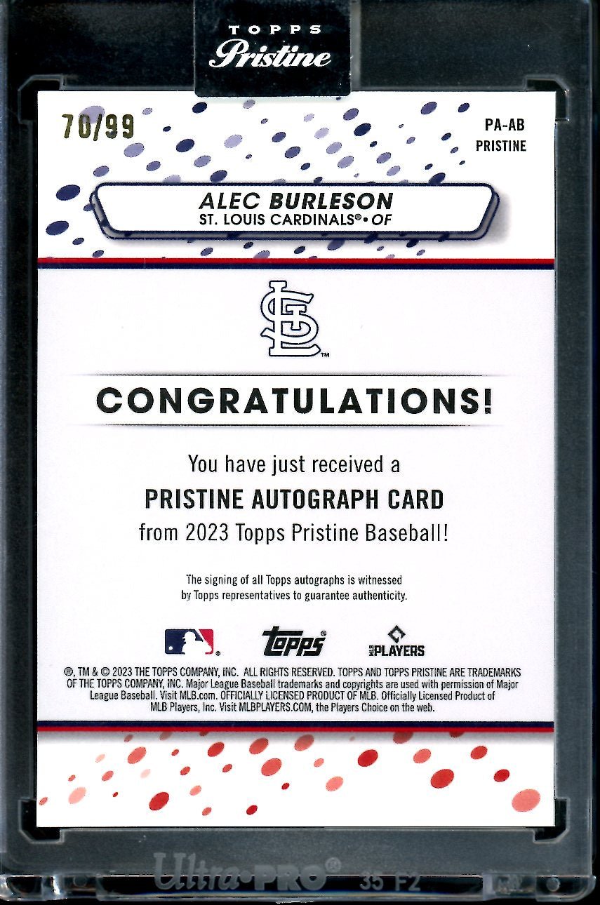 2023 Topps Prestine Alec Burleson Rookie Auto Cardinals