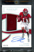2023 Panini Immaculate Collegiate Johmyr Gibbs Jumbo Hat Patch Auto /10 Alabama