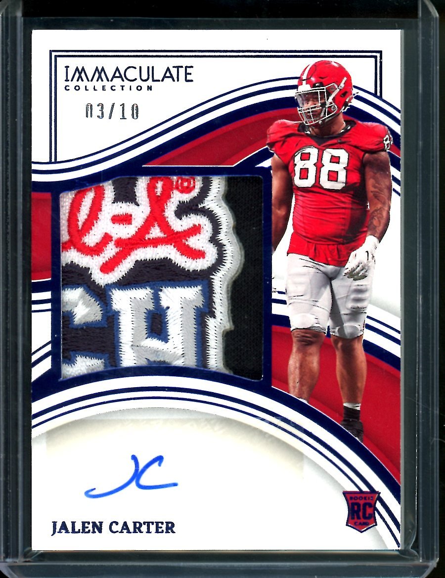 2023 Panini Immaculate Collegiate Jalen Carter Rookie RPA /10 Chic-Fil-A Patch Eagles