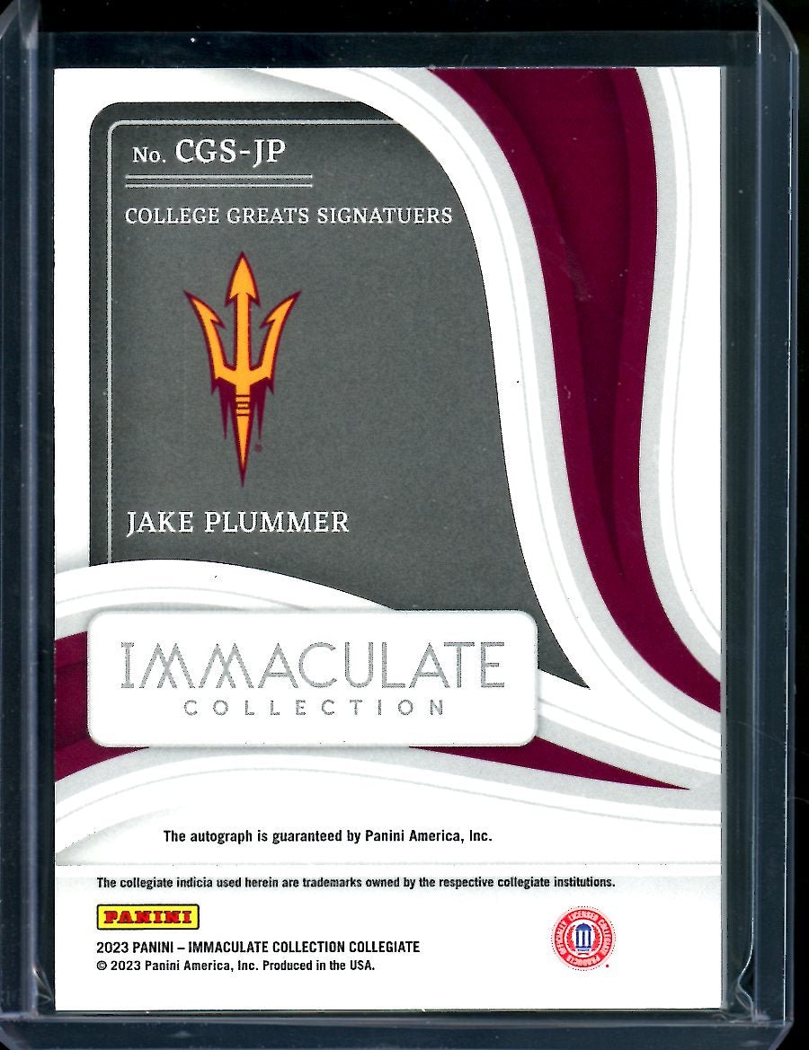 2023 Panini Immaculate Collegiate Jake Plummer Auto Red /49 Arizona State