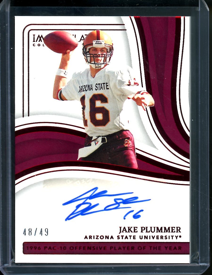 2023 Panini Immaculate Collegiate Jake Plummer Auto Red /49 Arizona State