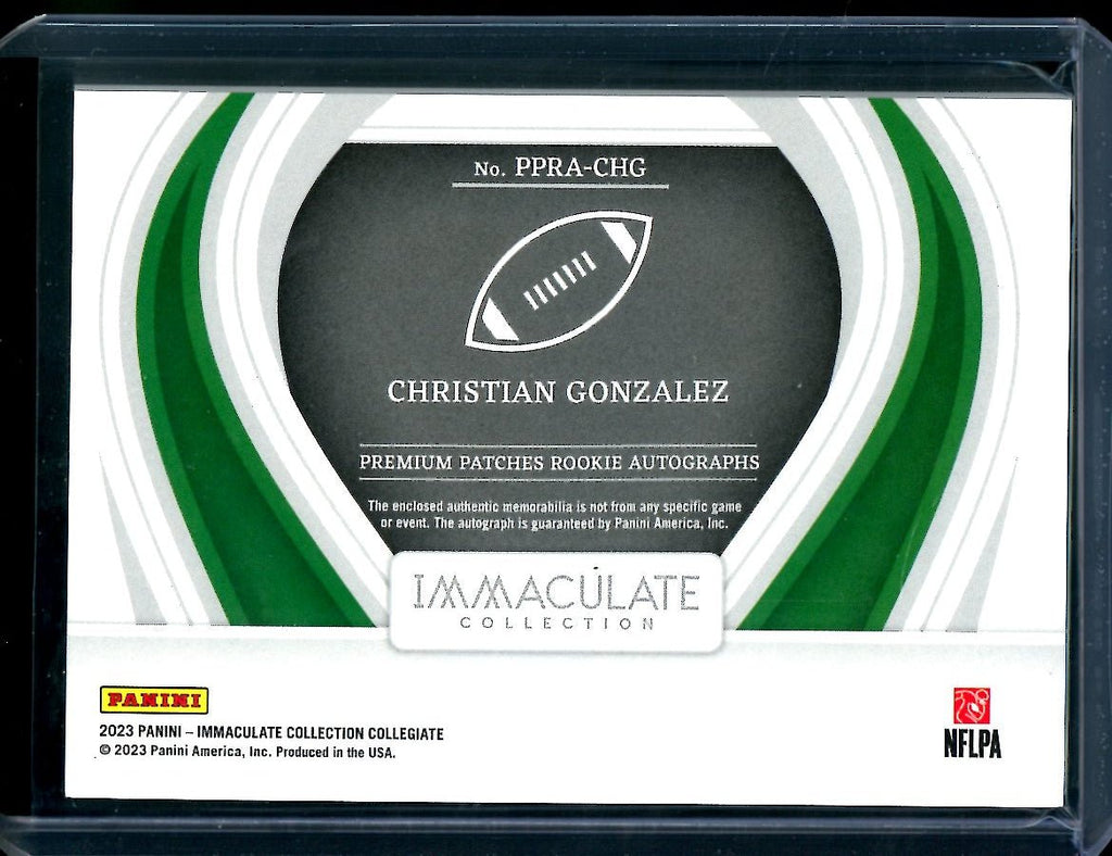 2023 Panini Immaculate Collegiate Christian Gonzalez Rookie RPA Red /65 Oregon
