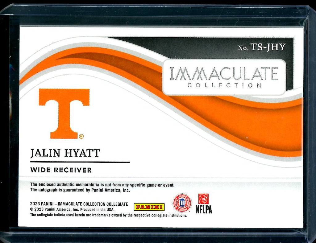 2023 Panini Immaculate Collegiate Jalin Hyatt Rockey Top Patch Auto /99 Tennessee