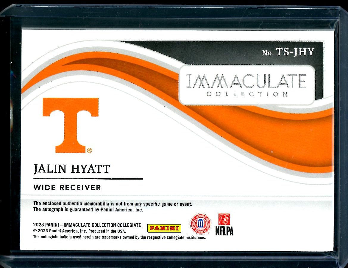 2023 Panini Immaculate Collegiate Jalin Hyatt Rockey Top Patch Auto /99 Tennessee