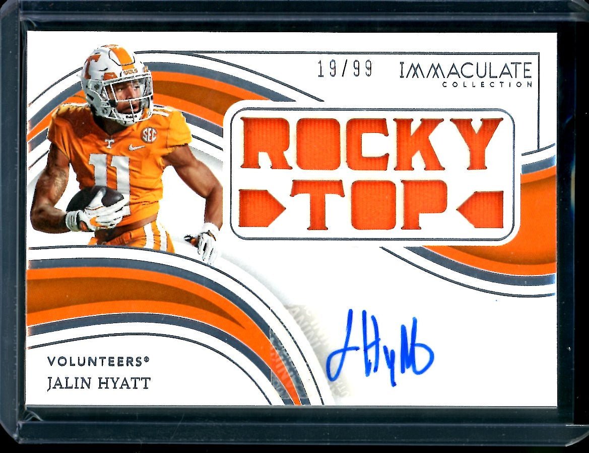 2023 Panini Immaculate Collegiate Jalin Hyatt Rockey Top Patch Auto /99 Tennessee