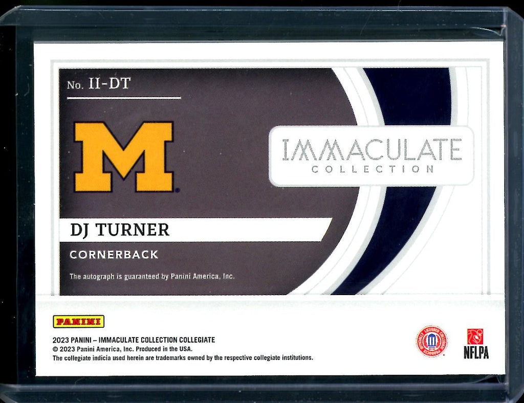 2023 Panini Immaculate Collegiate DJ Turner Rookie Introductions Auto /99 Michigan