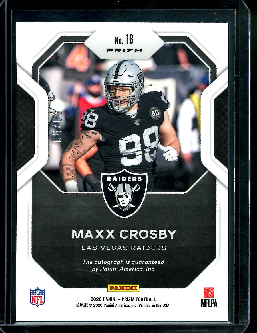 2020 Panini Prizm Maxx Crosby Sensational Signatures Auto /50 Raiders