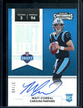 2022 Panini Contenders Matt Corral Rookie Draft Class Auto /49 Panthers