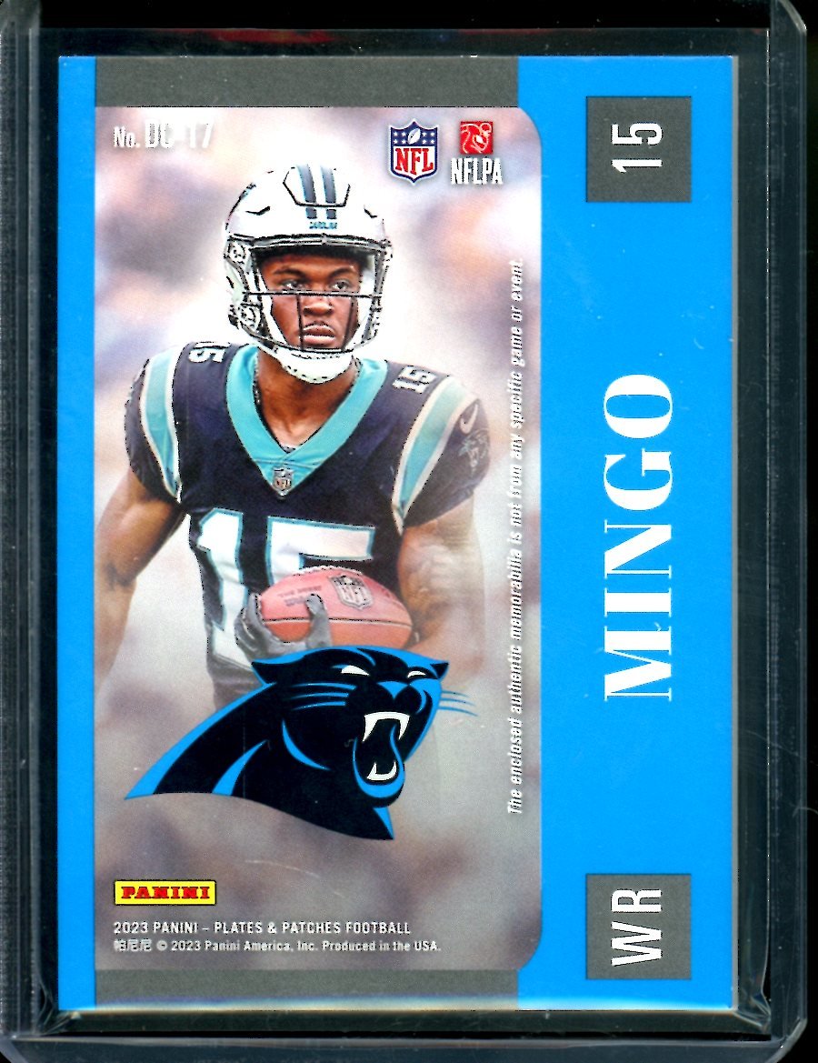 2023 Panini Plates & Patches Jonathan Mingo Rookie Double Coverage Patch /25 Panthers