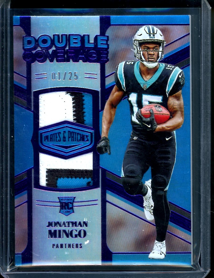 2023 Panini Plates & Patches Jonathan Mingo Rookie Double Coverage Patch /25 Panthers