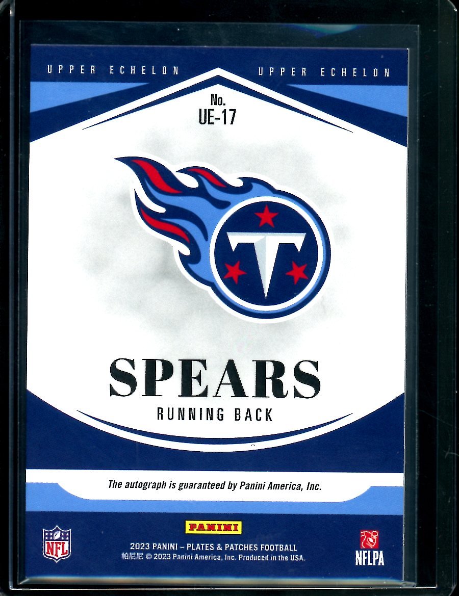 2023 Panini Plates & Patches Tyjae Spears Rookie Auto /50 Titans