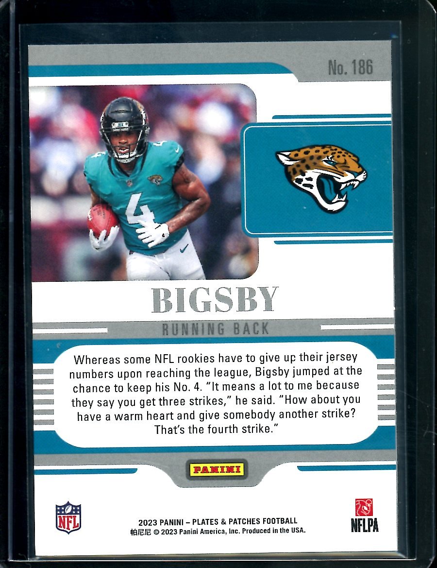 2023 Panini Plates & Patches Tank Bigsby Rookie Red /5 Jaguars
