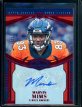 2023 Panini Plates & Patches Marvin Mims Rookie Auto Red /10 Broncos