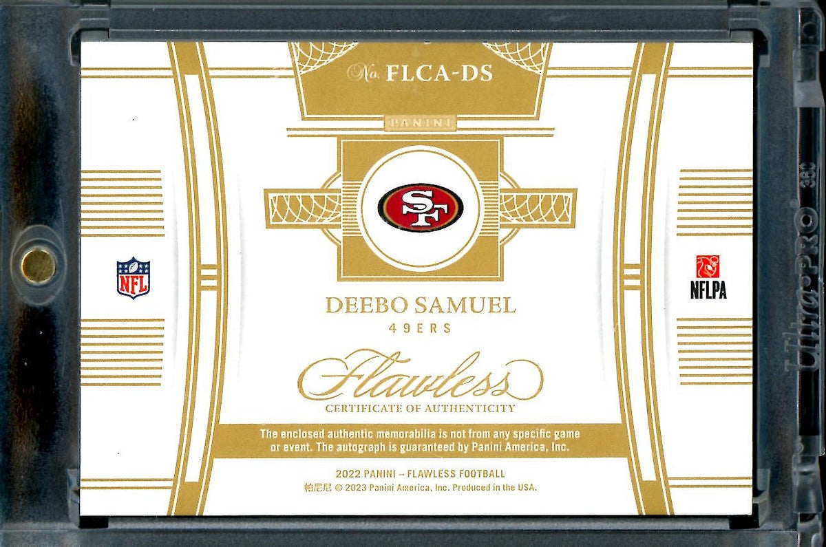 2022 Panini Flawless Deebo Samuel Cleat Patch Auto /5 49ers