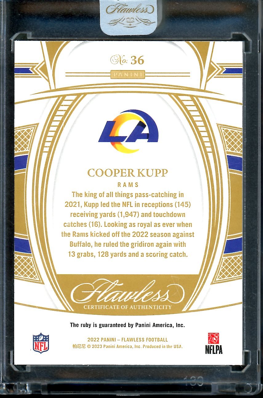 2022 Panini Flawless Cooper Kupp Ruby /20 Rams