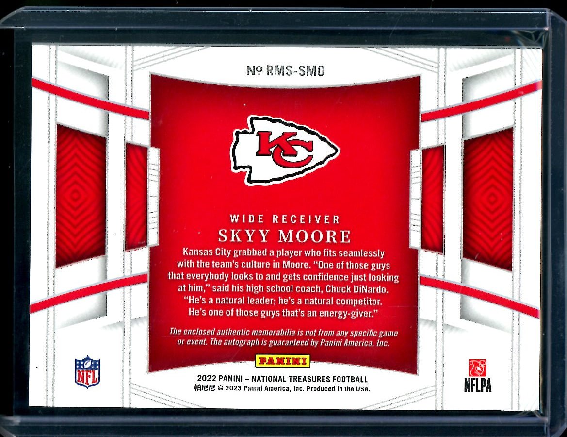 2022 Panini National Treasures Skyy Moore Rookie Auto RPA /24 Chiefs