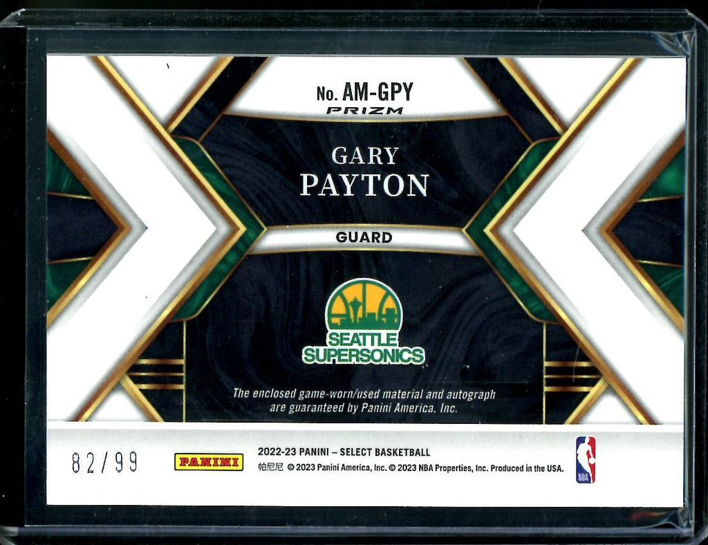 2022-23 Panini Select Gary Payton Patch Auto Sonics