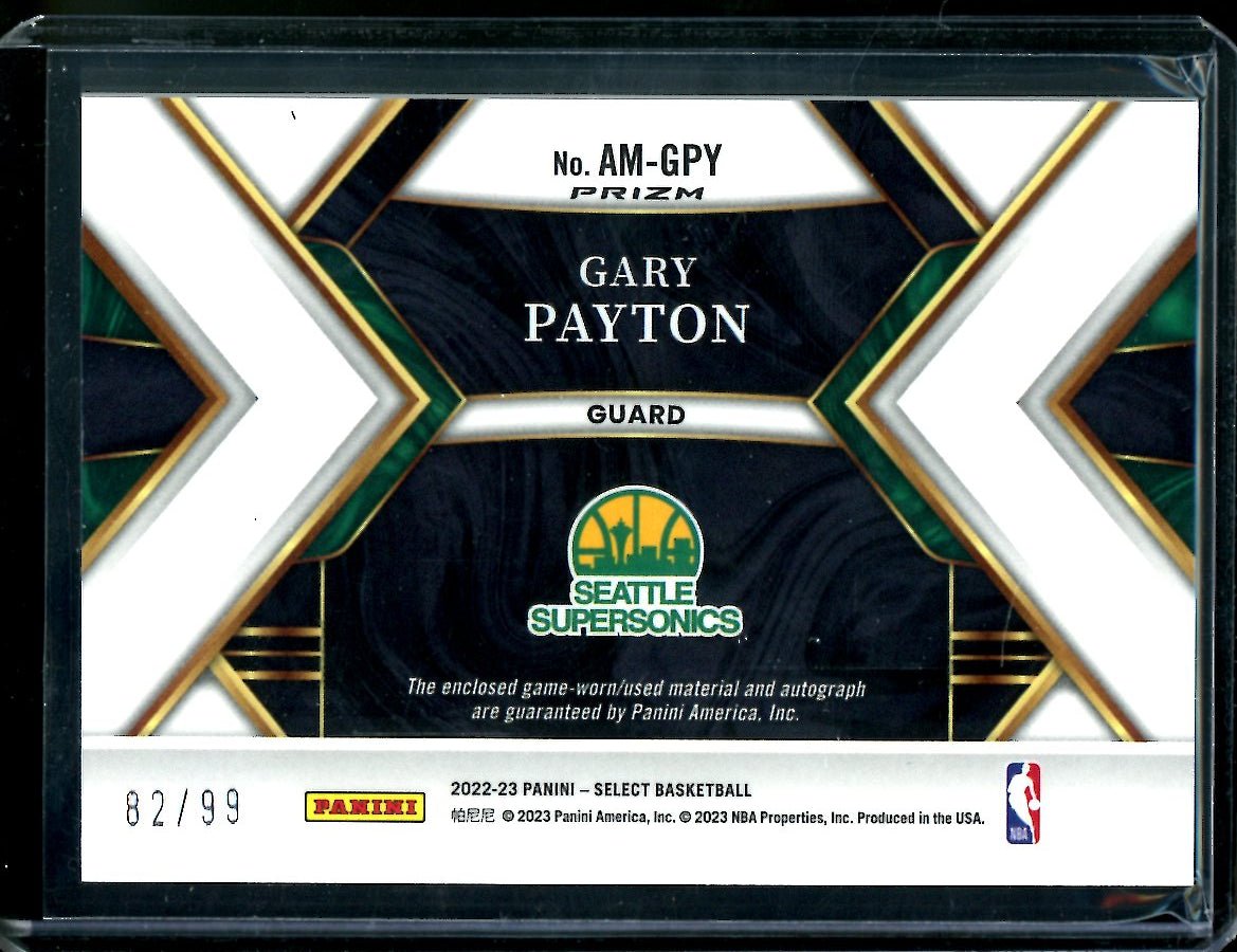 2022-23 Panini Select Gary Payton Patch Auto Sonics
