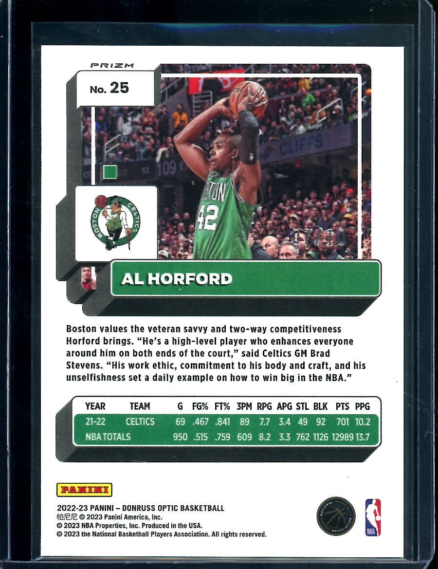 2022-23 Panini Donruss Optic Al Horford Gold /10 Celtics
