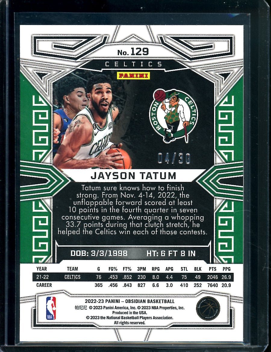 2022-23 Panini Obsidian Jayson Tatum Blue /30 Celtics