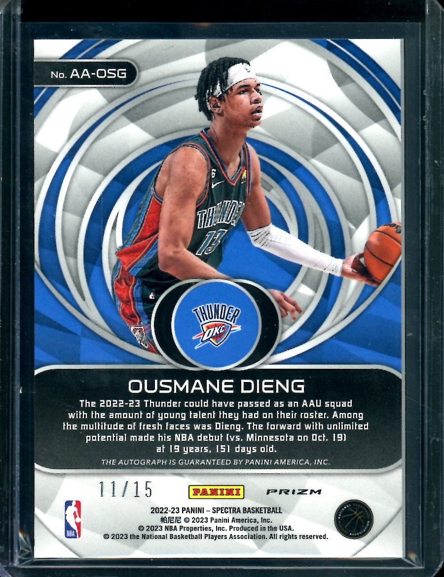 2022-23 Panini Spectra Ousmane Dieng Rookie Aspiring Auto /15