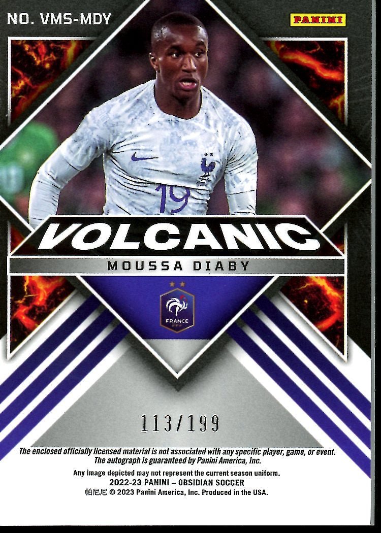 2022-23 Panini Obsidian Moussa Diaby Volcanic Patch Auto /199 France