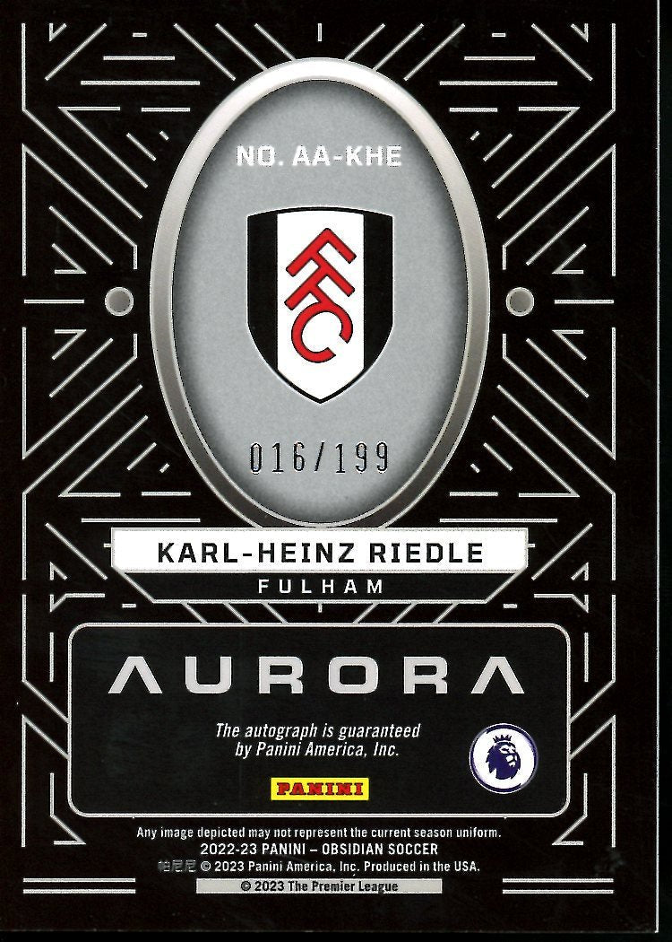 2022-23 Panini Obsidian Karl-Heinz Riedle Aurora Auto /199 Fulham