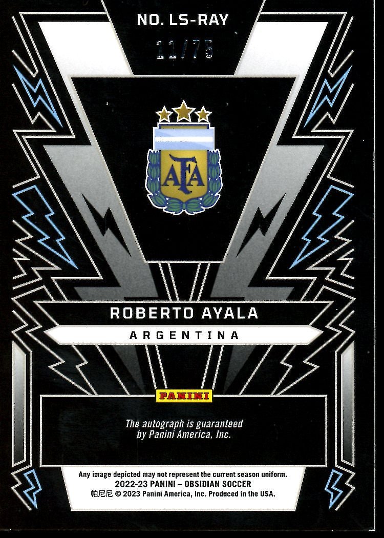 2022-23 Panini Obsidian Roberto Ayala Lightning Strike Auto /75 Argentina