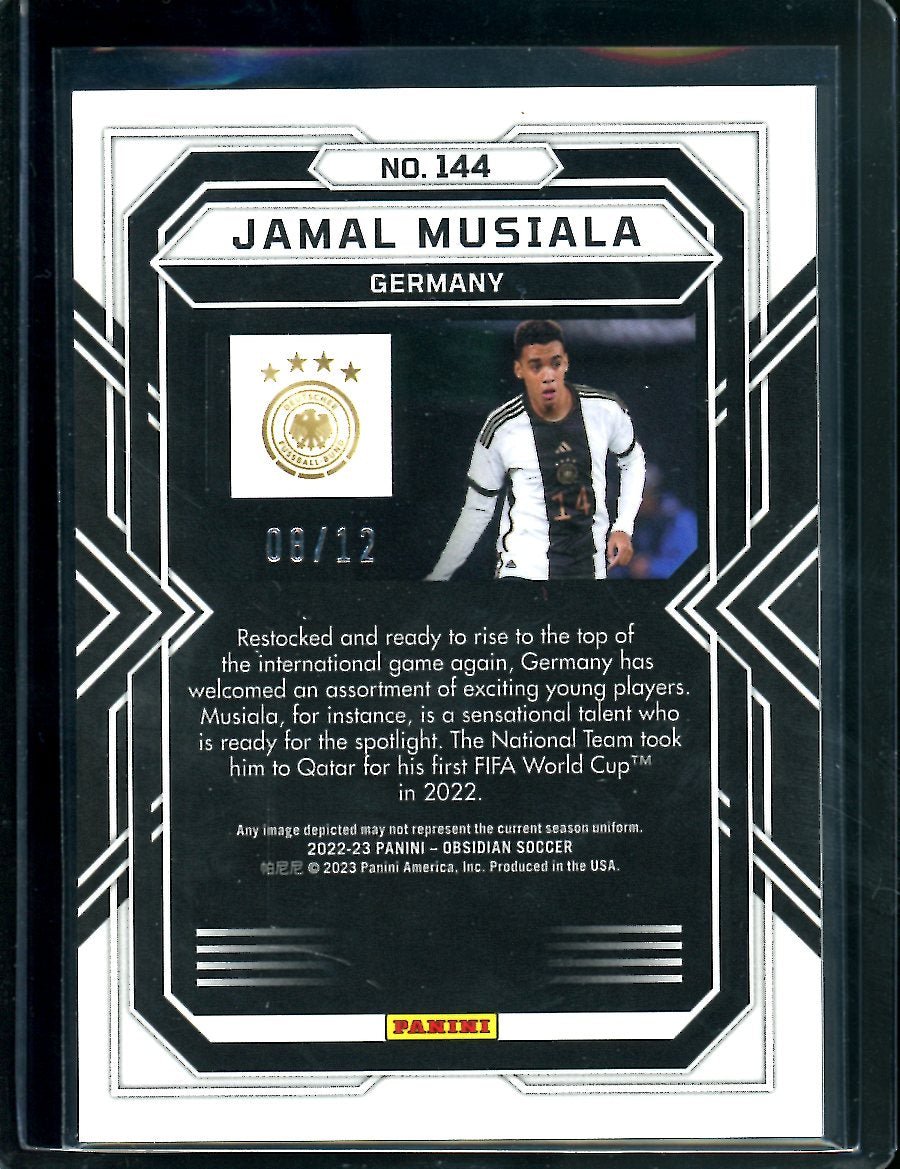 2022-23 Panini Obsidian Jamal Musiala Blue Flood /12 Germany