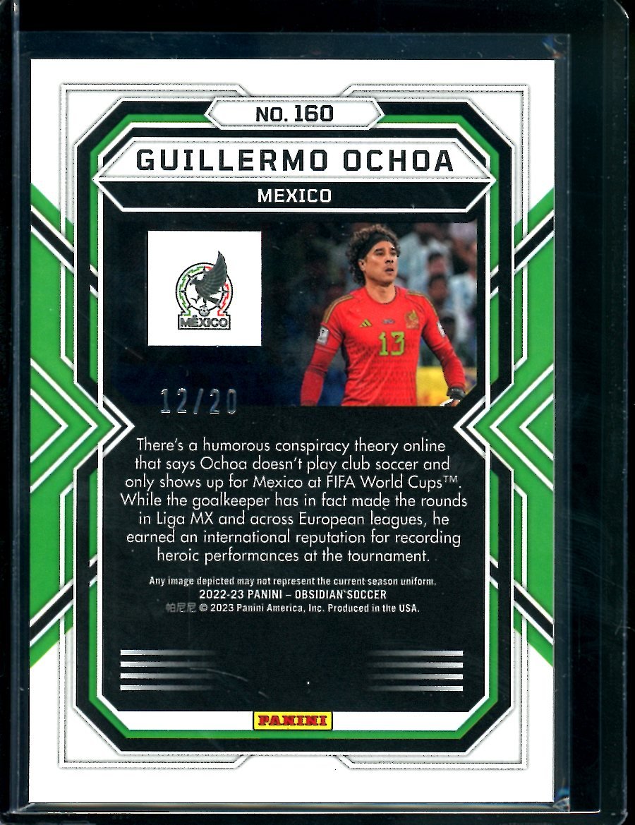 2022-23 Panini Obsidian Guillermo Ochoa Blue Etch /20 Mexico