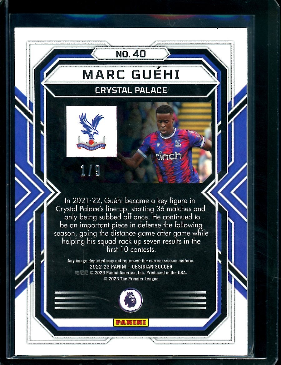 2022-23 Panini Obsidian Marc Guehi White Flood /9 Crystal Palace