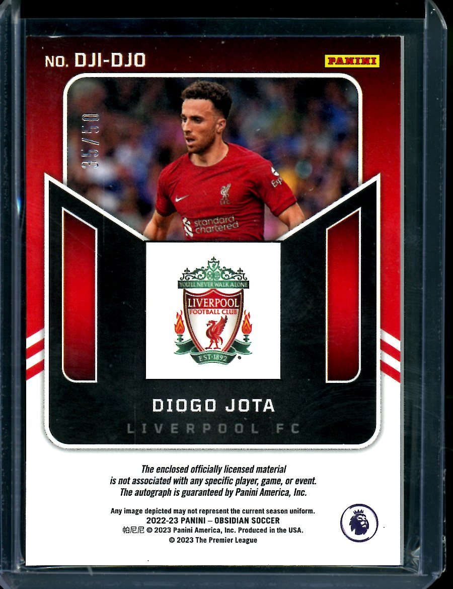 2022-23 Panini Obsidian Diogo Jota Patch Auto /50 Liverpool